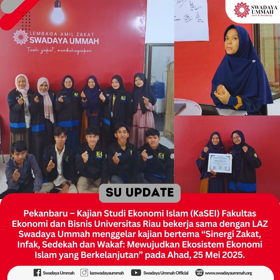 Sinergi ZISWAF Ditekankan dalam Kajian Ekonomi Islam KaSEI dan LAZ Swadaya Ummah