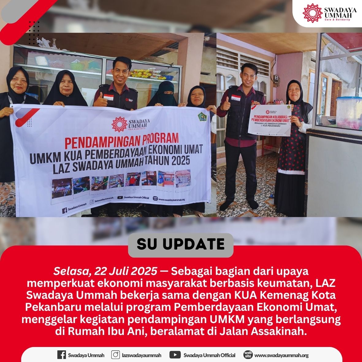 LAZ Swadaya Ummah Gelar Pendampingan UMKM untuk Pemberdayaan Ekonomi Umat di Rumbai