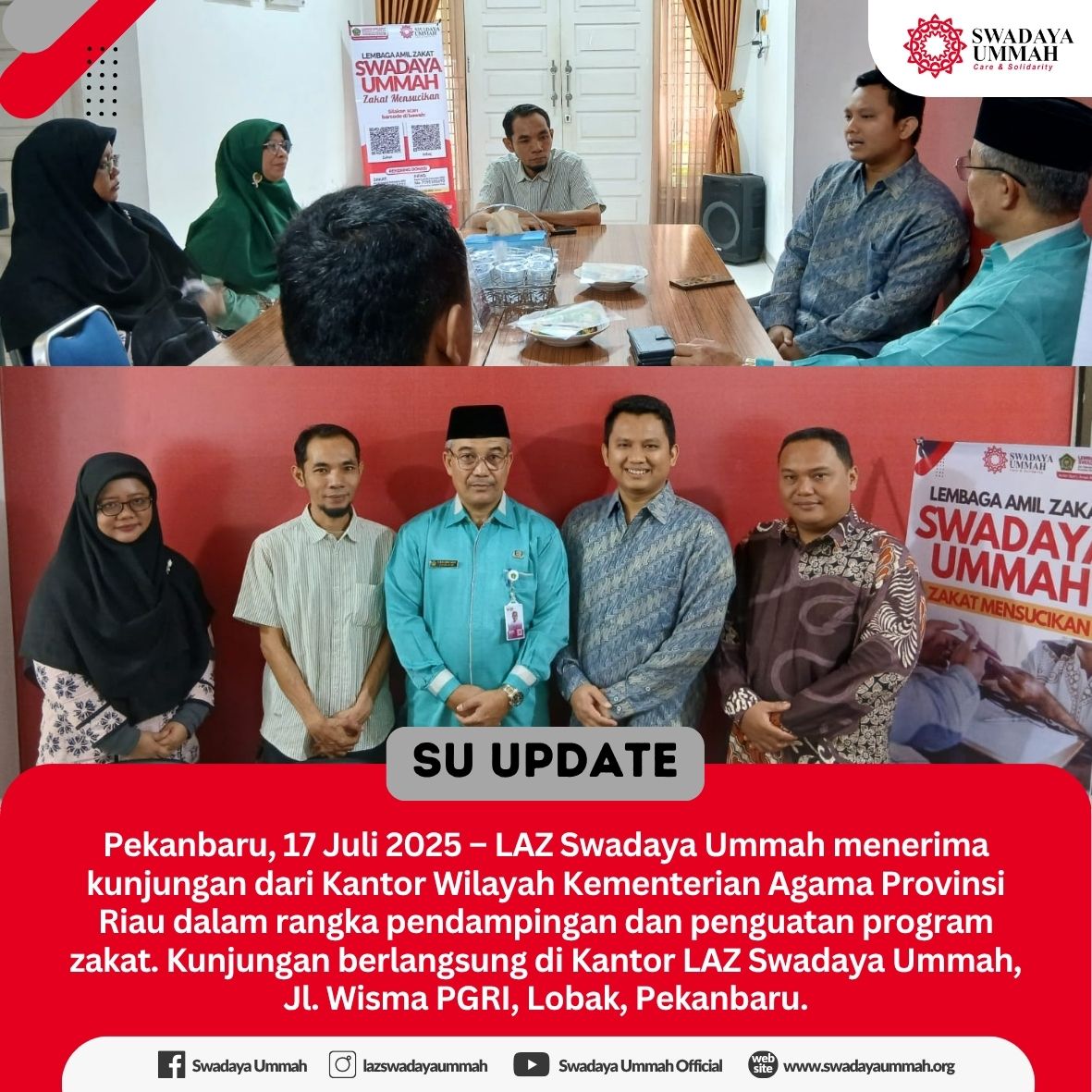 Kemenag Riau Kunjungi LAZ Swadaya Ummah